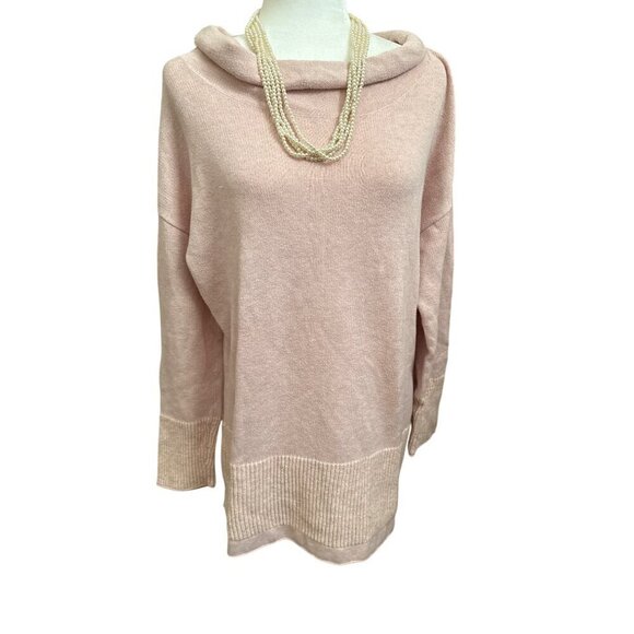 Pure Jill Light Pink Cowell Neck Wool Blend Sweater Size M - Picture 1 of 13